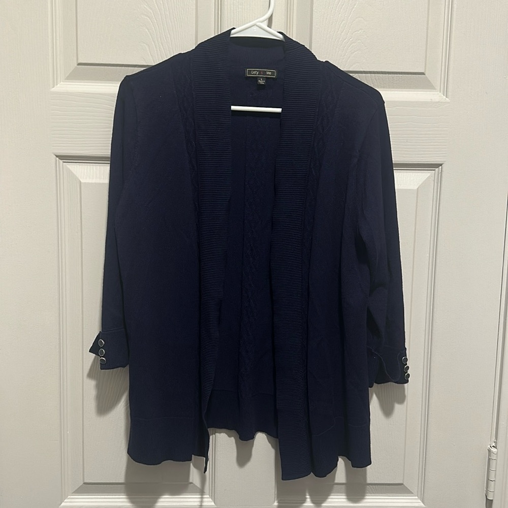 Navy 3/4 sleeve cardigan
